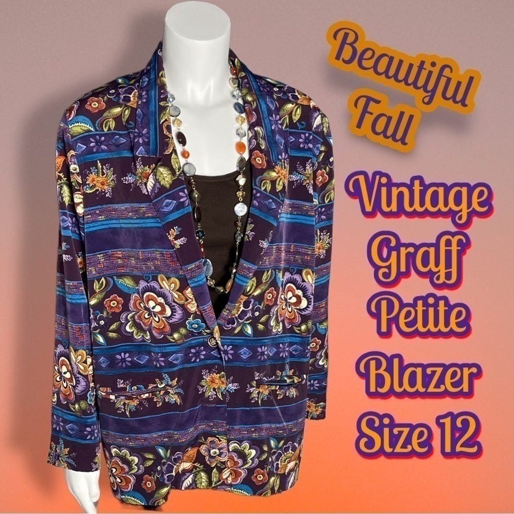 🔥 VINTAGE 70s G W Petite Fall Jacket Size 12 Petite Orange Purple Autumn